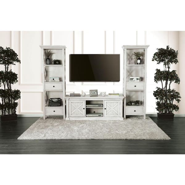 Georgia 18 in. Black Wood Entertainment Center 60 in. with Doors