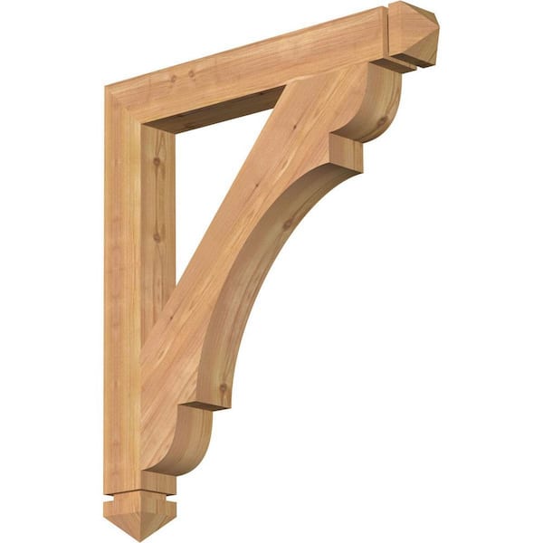 Ekena Millwork 3.5 in. x 32 in. x 28 in. Western Red Cedar Olympic Arts and Crafts Smooth Bracket
