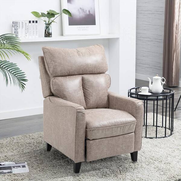 tan leather glider