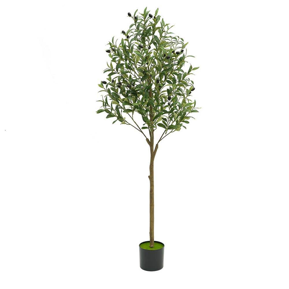 4. 9ft Artificial Olive Tree, Faux Potted Olive Tree