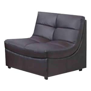 Donald 36 in. W Brown Faux Leather Armless Chair