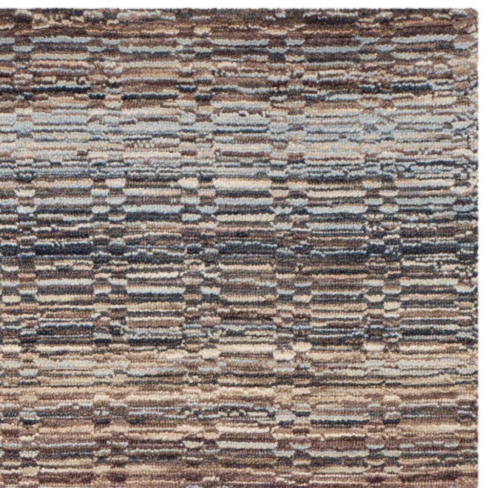 Gray Hand-Knotted Wool 4' x 6' Rectangular Rug