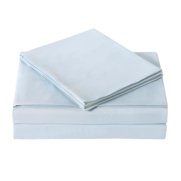 Truly Soft Light Blue 4-Piece Solid 180 Thread Count Microfiber King Sheet Set