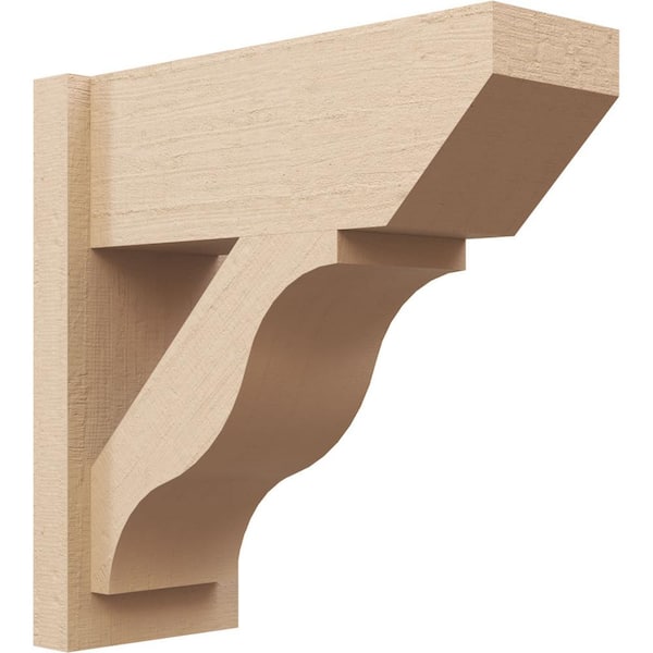 Ekena Millwork 8 in. x 20 in. x 20 in. Funston Slat Rough Cedar Woodgrain Timberthane Polyurethane Outlooker, Primed Tan