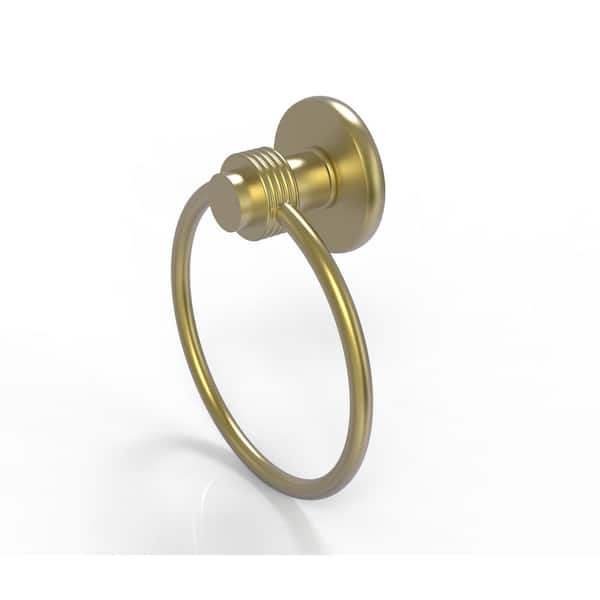 Allied Brass Mercury Collection Towel Ring with Groovy Accent in Satin Brass