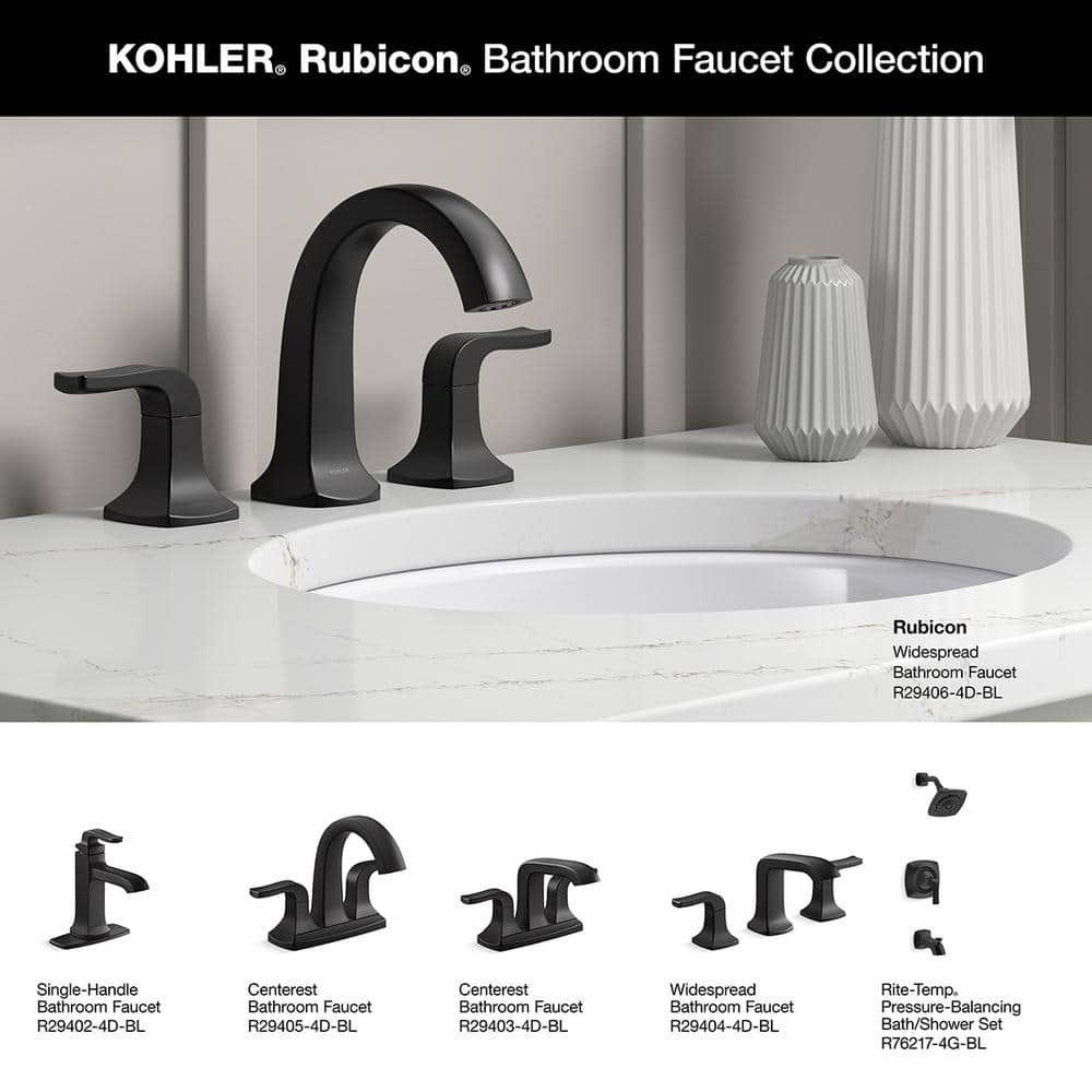 Matte Black Double Handle Widespread Bathroom Faucet