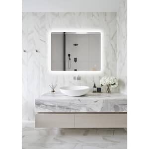 36 in. W x 28 in. H Rectangular Frameless in LED Wall Bathroom Vanity Mirror