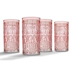 Jax 14 oz. Pink Crystal Highball Glasses (Set of 4)