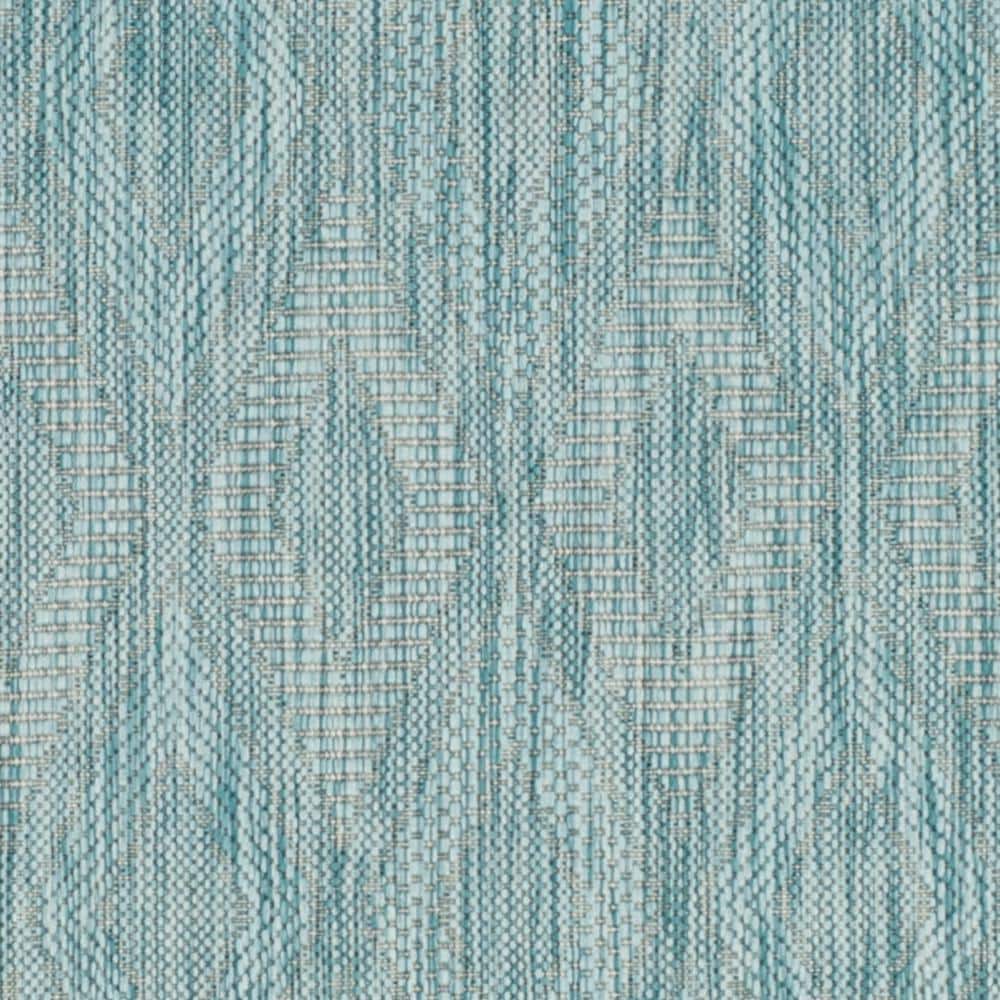 Aqua Blue Flat Woven Non-slip Synthetic Runner Rug