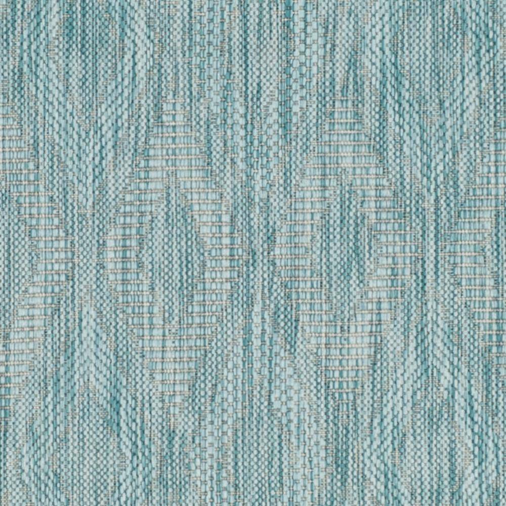 Aqua Blue Synthetic Non-Slip Indoor/Outdoor Runner Rug 2'3" x 6'7"
