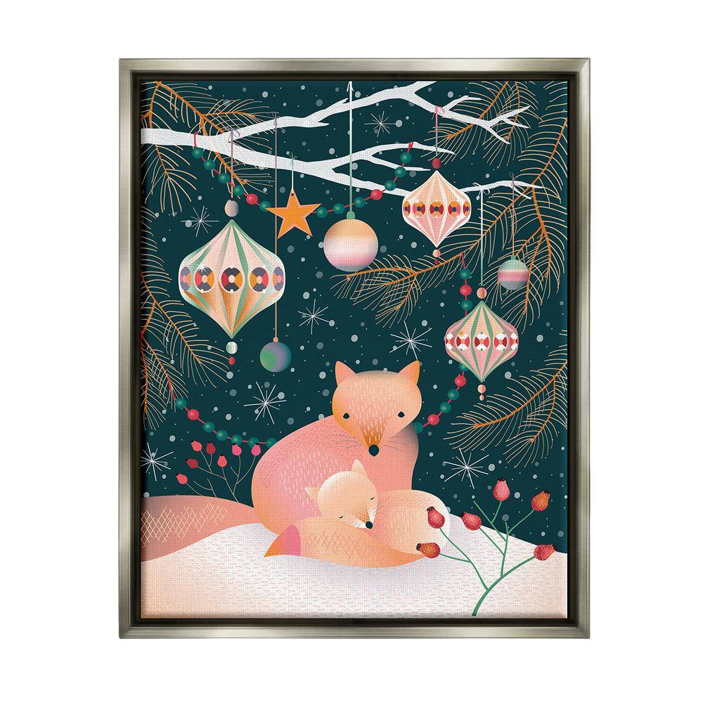 Foxes Beneath Tree by Verbrugge Watercolor 1 Piece Floater Frame Graphic Print Animal Poster Art Print 31 in. x 25 in. price history on PriceWatchPro