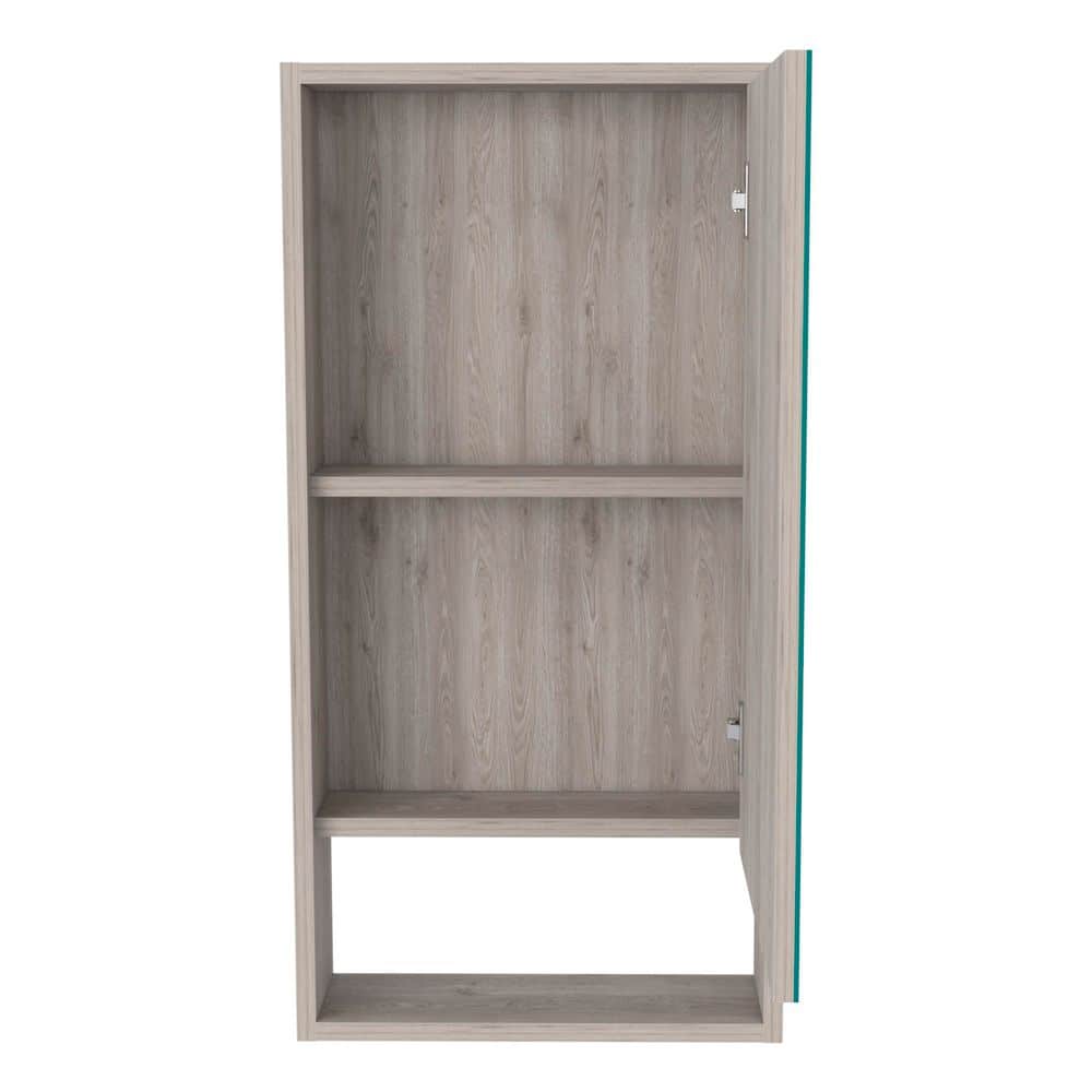 17.9 in. W x 35.4 in. H Rectangular Particle Board Medicine Cabinet with Mirror in Gray with Two Interior Shelves price history on PriceWatchPro