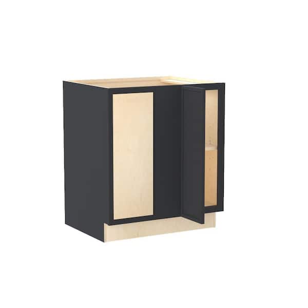 Home Decorators Collection Franklin 30 in. W x 24 in. D x 34.5 in. H Assembled Plywood Base Blind Corner Kitchen Cabinet in Valiant Onyx Soft Close