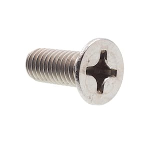 M6-1.0 x 16 mm Metric Grade A2-70 Stainless Steel Phillips Drive Flat Head Machine Screws (10-Pack)