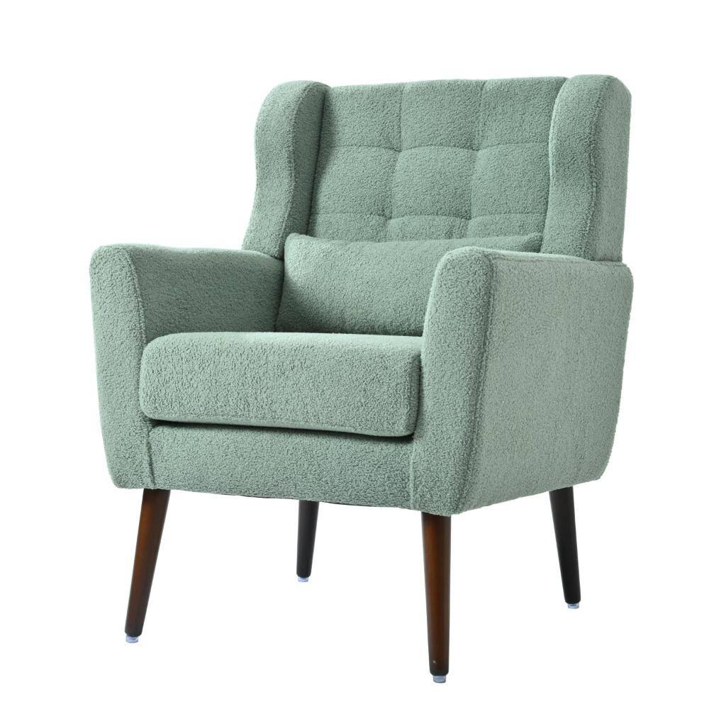 Light Green Chenille Upholstered Mid-Century Accent Arm Chair with Lumbar Pillow (Set of 1) price history on PriceWatchPro