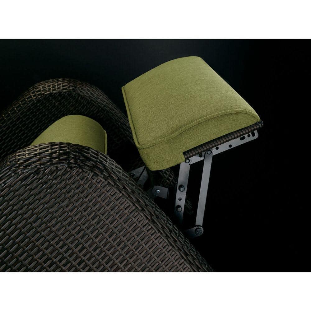 Cilantro Green Wicker and Steel Outdoor Reclining Lounge Chair