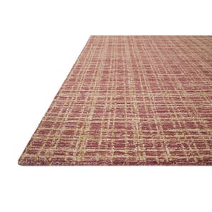 Chris Loves Julia x Loloi Polly Berry/Natural 18 in. x 18 in. Sample HandTufted Modern Area Rug
