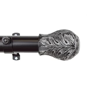 Leaf 1.5 in. Dia 12 ft. L Non-Telescoping Curtain Rod in Black