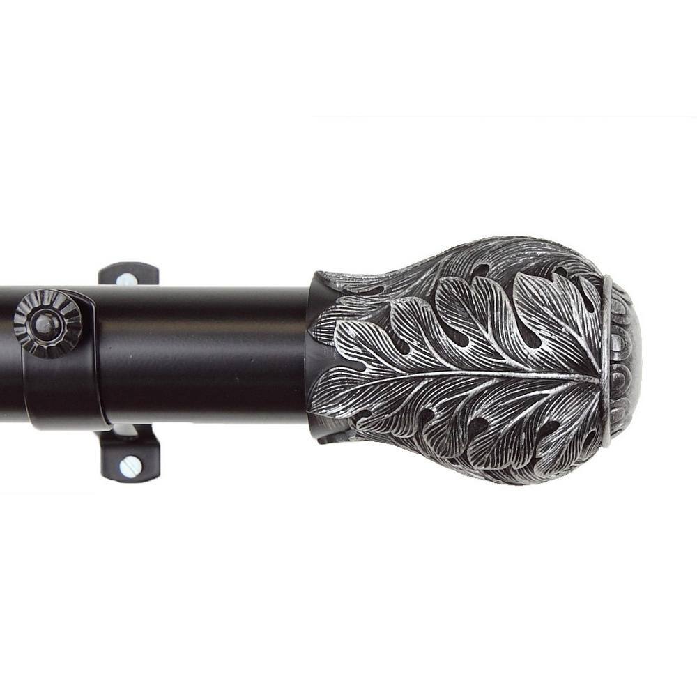 Leaf 1.5 in. Dia 19 ft. L Non-Telescoping Curtain Rod in Black price history on PriceWatchPro