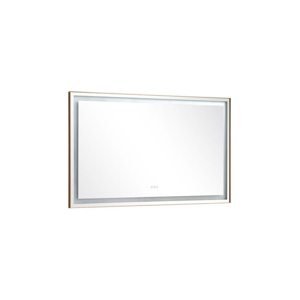 72 in. W x 36 in. H Rectangular Framed LED Lighted Wall Mounted Bathroom Va