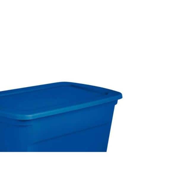 Sterilite 18 Gal Storage Tote, Stackable Bin With Lid, Plastic Container To  Organize Clothes In Closet, Basement, Blue Base And Lid, 32-pack : Target