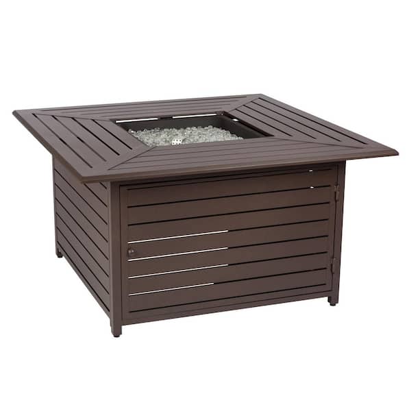 Fire Sense Danang 45 in. Square Aluminum LPG Fire Pit Table with Cover