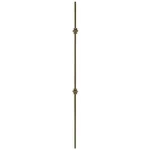 44 in. x 1/2 in. Oil Rubbed Copper Double Knuckle Hollow Iron Baluster