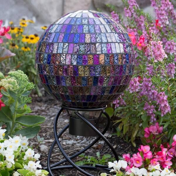 Hummingbird Mosaic Gazing Globe – 10-Inch Outdoor Garden Decor, Fits Standard Stands