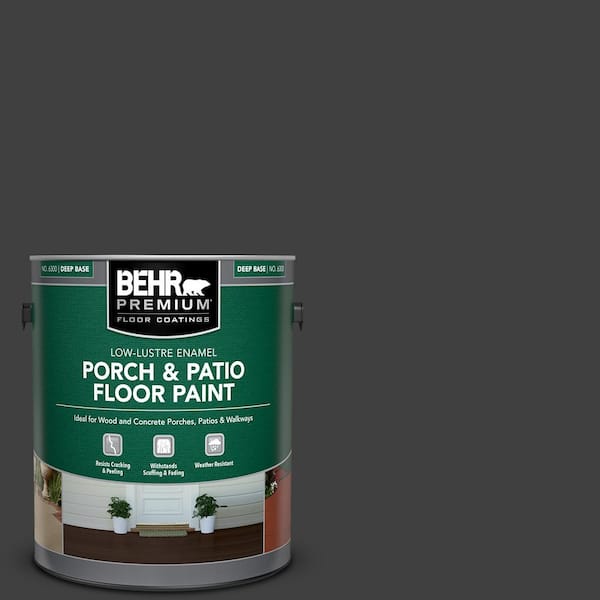 BEHR PREMIUM 1 gal. #OSHA-8 OSHA SAFETY BLACK Low-Lustre Enamel Interior/Exterior Porch and Patio Floor Paint