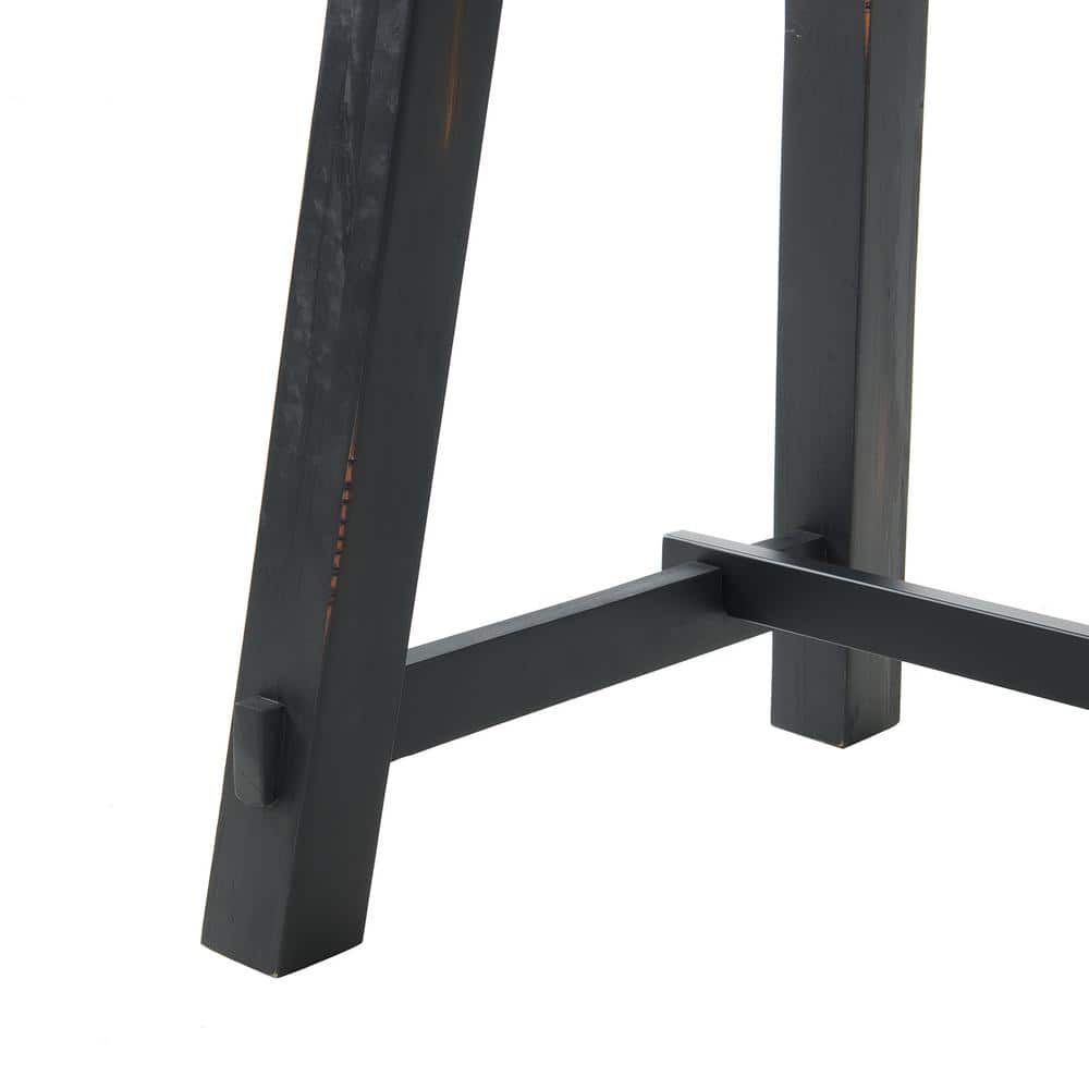Adam 36" Black Solid Pine Wood Desk with Sawhorse Legs