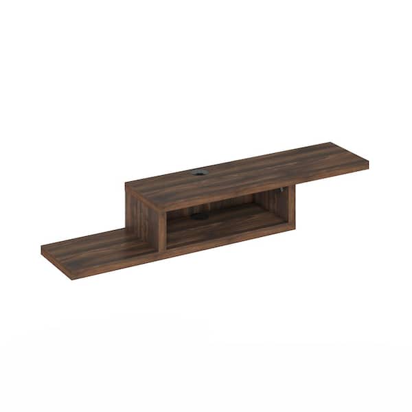 Furinno Indo 47.25 in. Walnut Floating TV Stand Fits TV's up to 40 in. with Cable Management