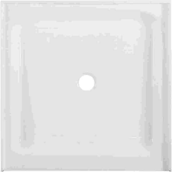 ES-DIY 36 in. L x 36 in. W Alcove Shower Pan Base with Center Drain in White