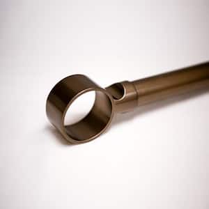 120 in Adjustable Metal Single Curtain Rod with Ring Finial in Bronze