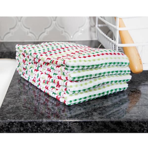 Ritz Holiday Multicolor Pebble Cotton Terry Bar Mop Dish Cloth Set of 6