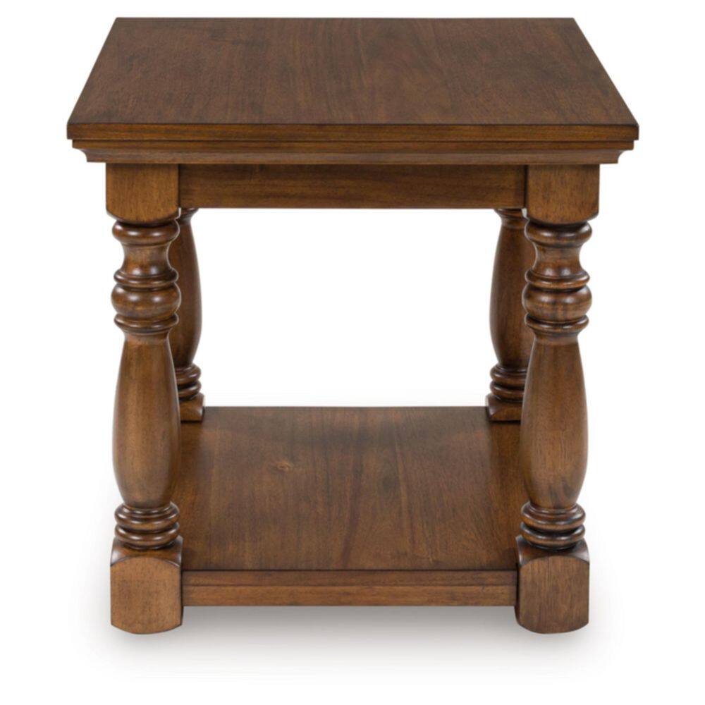 Sturlayne 26 in. Brown Rectangle MDF End Table with Shelf Storage - thumbnail 2