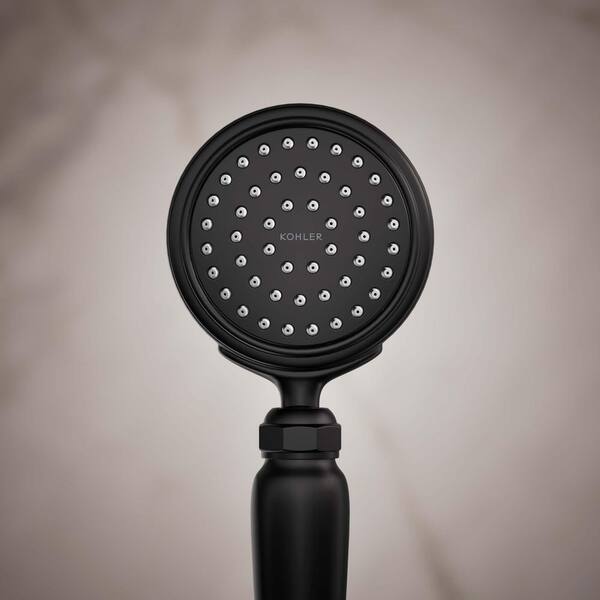 KOHLER Artifacts 1-Spray Patterns 1.75 GPM 3.625 in. Wall Mount Handheld Fixed Shower Head in Matte Black