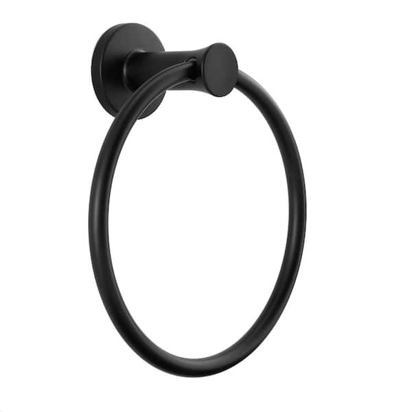 Glacier Bay Wall Mounted Lucien Towel Ring in Matte Black