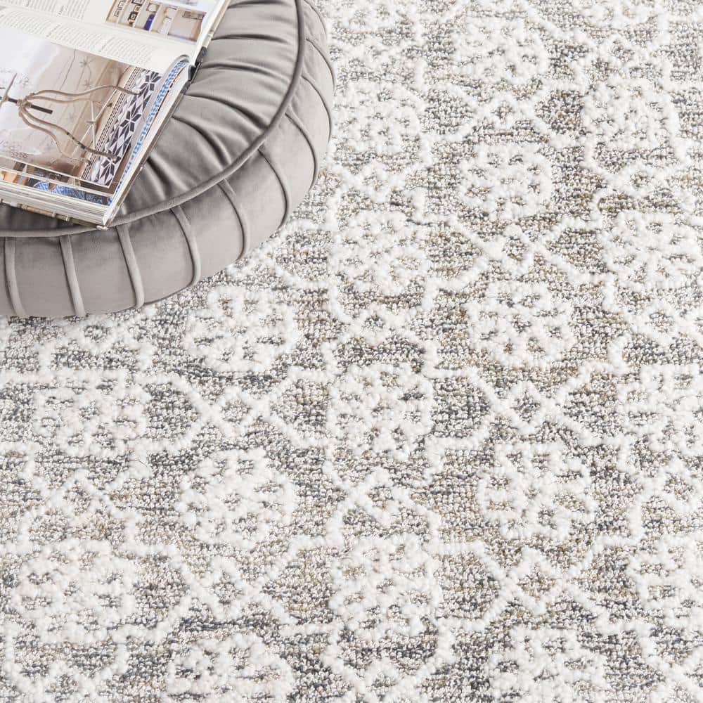 Gray Handmade Tufted Wool and Synthetic 8' x 10' Area Rug