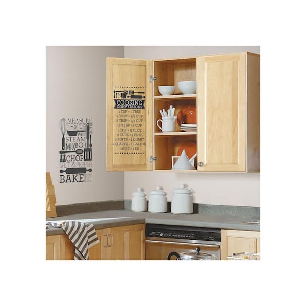 RoomMates 5 in. x 11.5 in. Cooking Conversions Peel and Stick Wall Decal