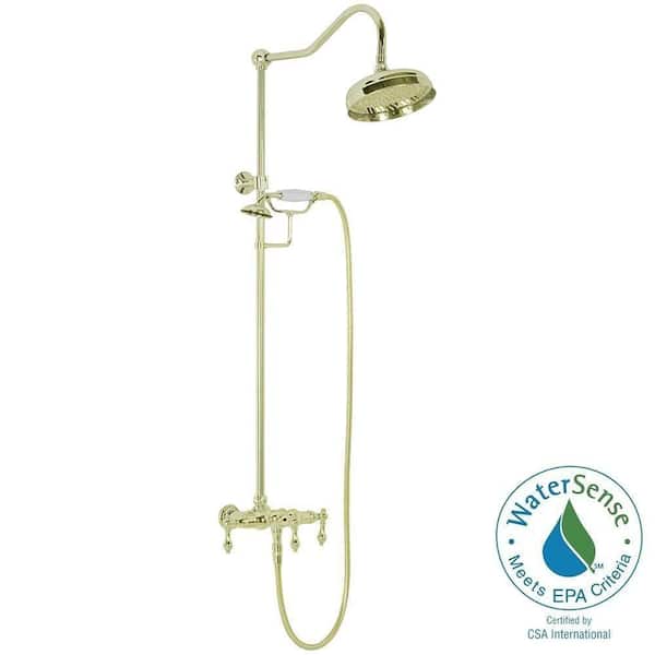 Elizabethan Classics ETS10 Wall-Mount Exposed Hand Shower Combo Kit in Polished Brass (Shower Head not included) (Valve Included)