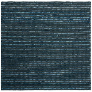 Bohemian Dark Blue/Multi 10 ft. x 10 ft. Striped Square Area Rug
