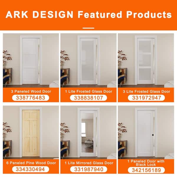 ARK DESIGN 32 in. x 80 in. 6-Panel Molded White Primed Wood Pocket
