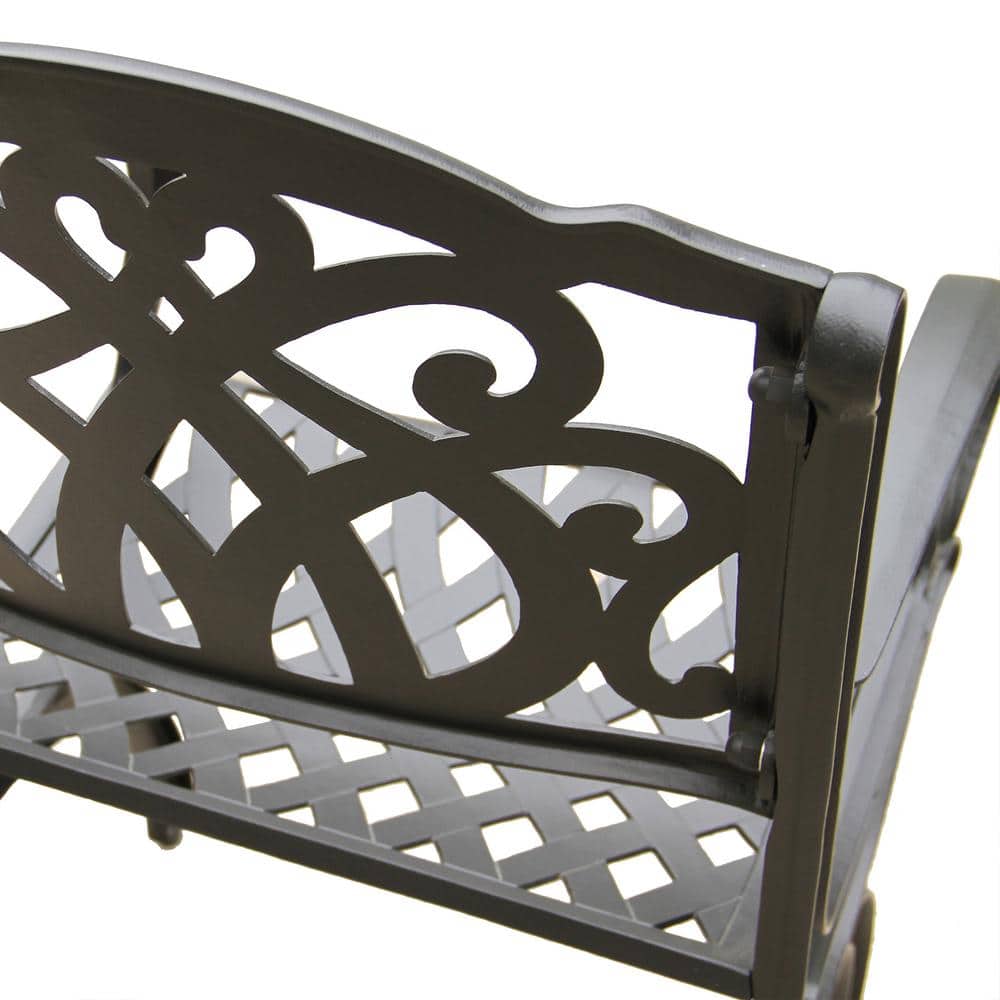 Ornate Black Cast Aluminum Outdoor Dining Chair