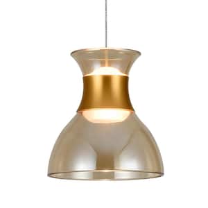 Palermo VAP2301BL 7 in. Up-Down 1-Light ETL Certified Integrated LED Black Pendant Lighting Fixture with Glass Shade