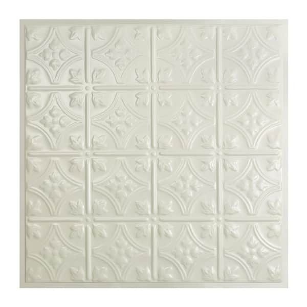 Great Lakes Tin Hamilton 2 ft. x 2 ft. Lay-in Tin Ceiling Tile in Antique White (20 sq. ft. / case of 5)