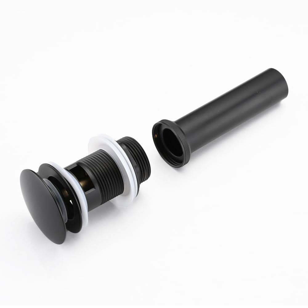 Matte Black Pop-Up Bathroom Sink Drain Stopper with Overflow