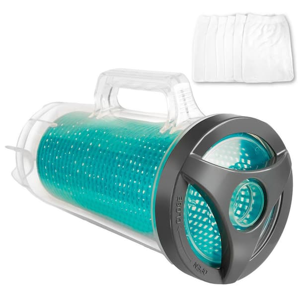 Swimming Pool In-line Leaf Canister for Suction/Automatic Cleaner with Plastic Mesh Basket and Mesh Bags(6pcs)