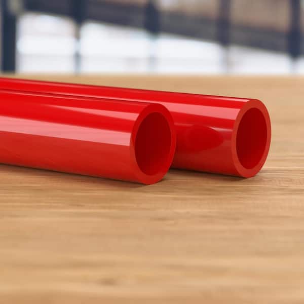 1/2 in. x 5 ft. Furniture Grade Schedule 40 PVC Pipe in Red (2-Pack)
