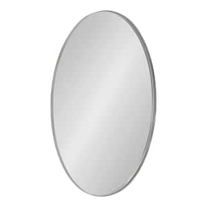 Rollo 20.00 in. W x 30.00 in. H Metal Silver Oval Framed Decorative Mirror