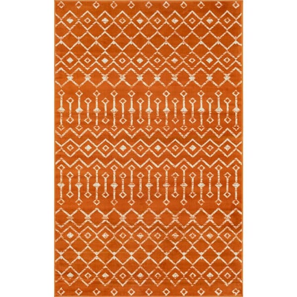 Moroccan Trellis Orange 2 ft. 2 in. x 3 ft. Area Rug